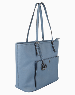Bolsa Michael Kors Jet Set Tote Couro Azul