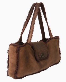Bolsa Chanel Tote Vintage Suede Marrom