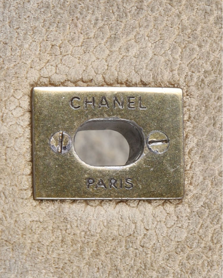 Bolsa Chanel Original Vintage Camurça Cinza Feminina