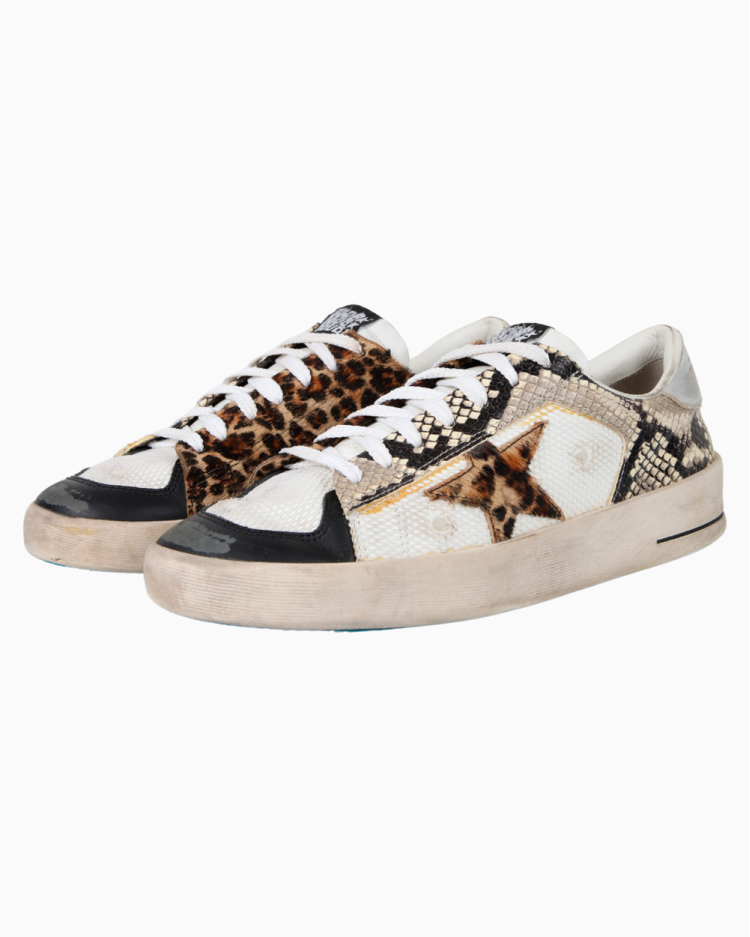 Tênis Golden Goose Original Stardan Couro Animal Print Masculino