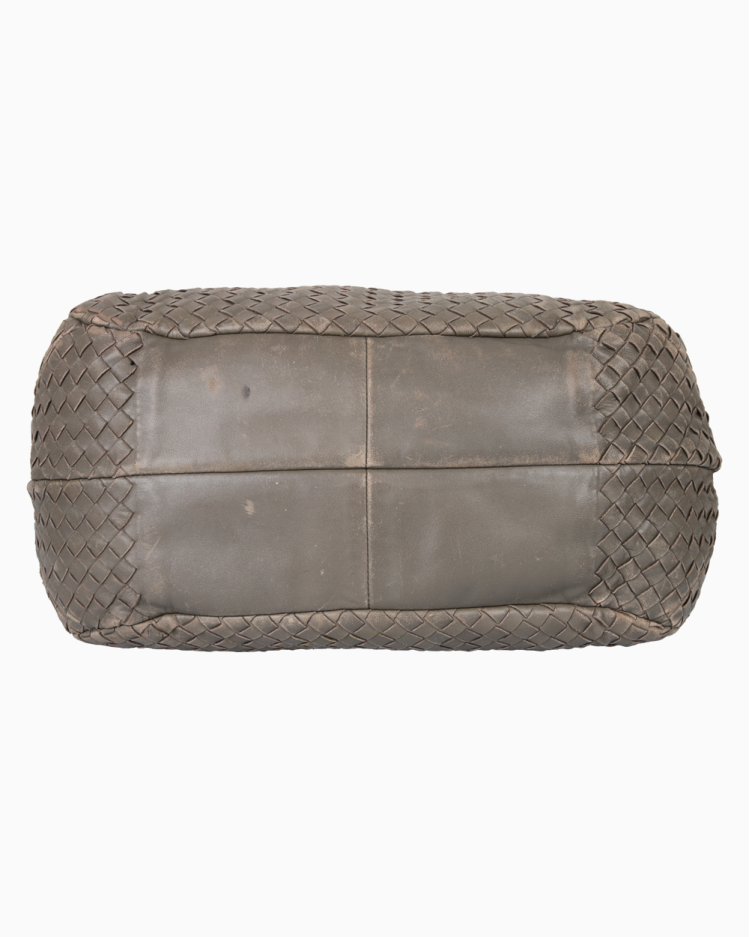 Bolsa Bottega Veneta Original Nappa Woven Campana Cinza Feminina