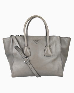 Bolsa Prada Glace Etoupe Cinza
