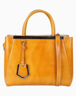 Bolsa Fendi Petit Sac 2jours Elite Tote Verniz Mostarda