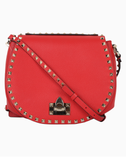 Bolsa Valentino Saddle Rockstud Vermelha