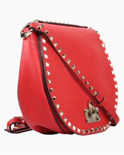 Bolsa Valentino Saddle Rockstud Vermelha
