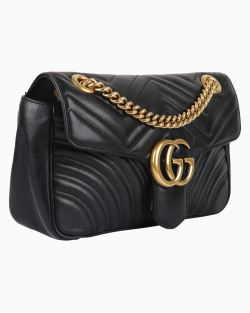 Bolsa Gucci GG Marmont Pequena Preta