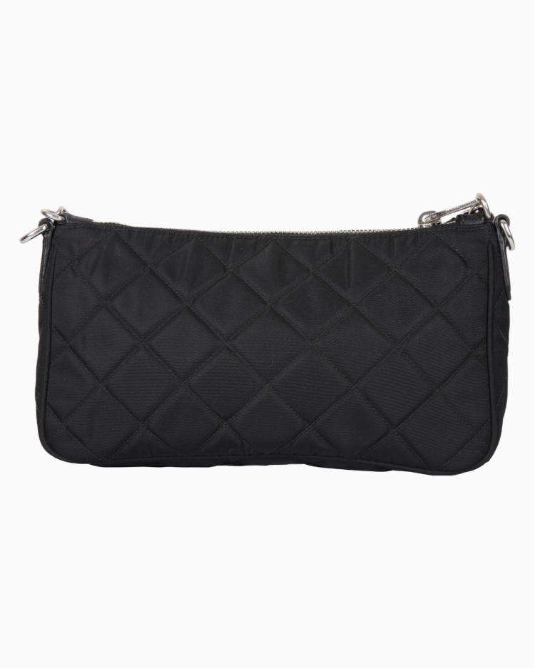Bolsa Prada Original Nylon Tessuto Impuntu Crossbody Preta Feminina