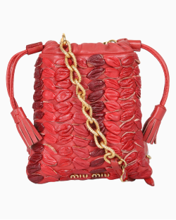 Bolsa Miu Miu Mini Couro Crossbody Vermelha