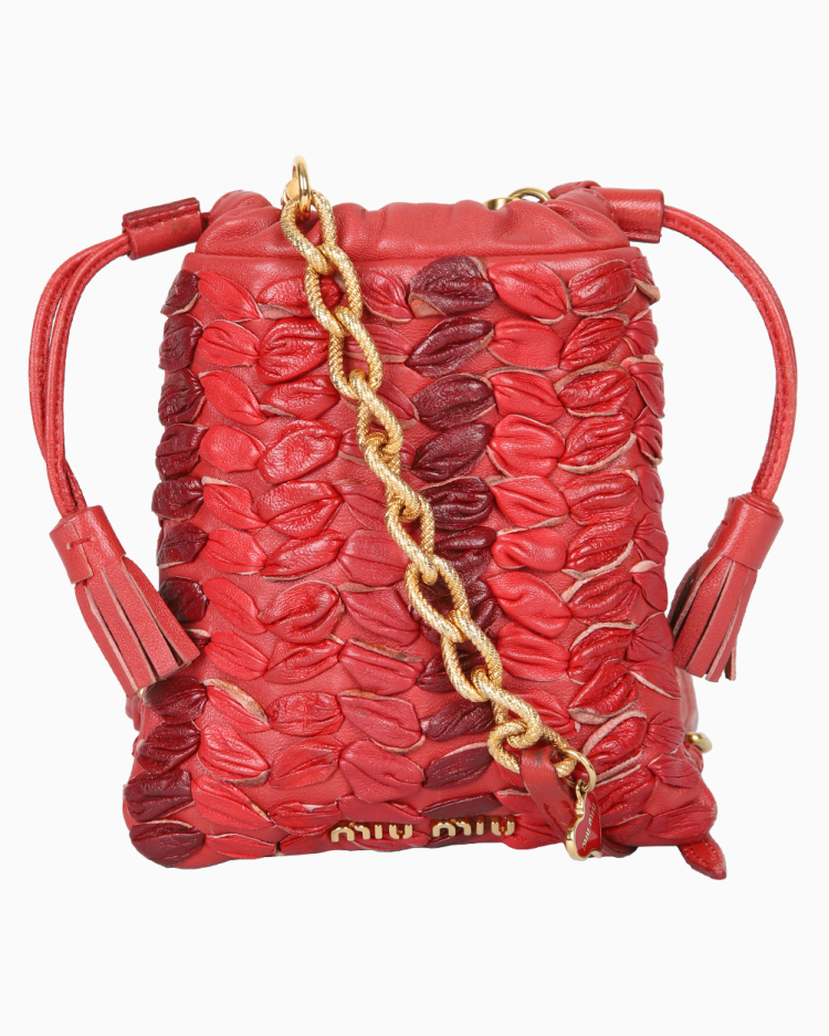 Bolsa Miu Miu Original Mini Couro Crossbody Vermelha Feminina