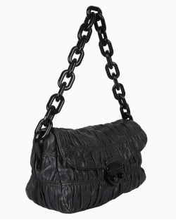 Bolsa Prada Nappa Gaufre Chain Preta