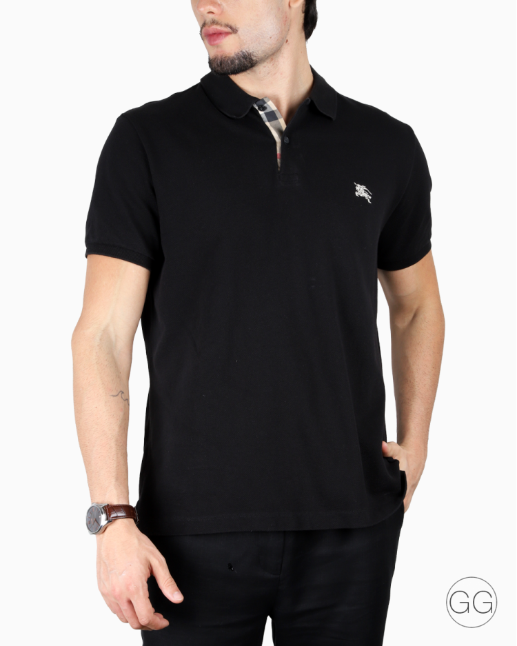 トップス Burberry london black nova poloshirt dl Burberry London Polo Shirt Mens L Nova Check Cotton Pique Classic