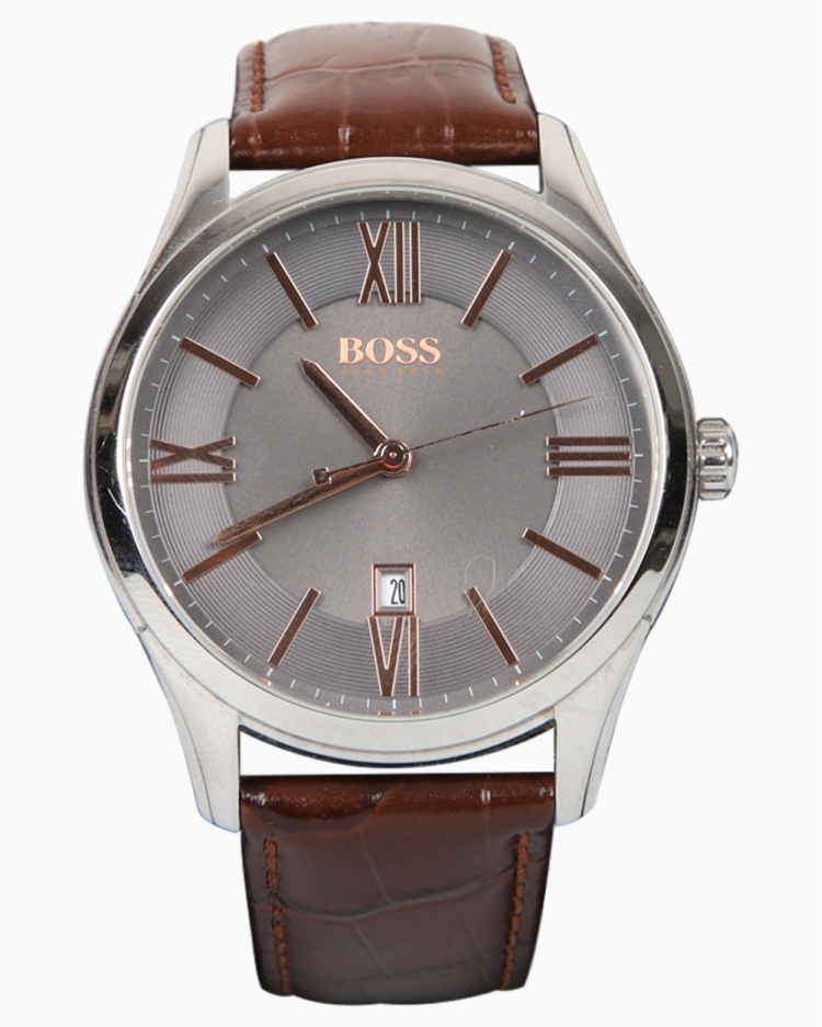Relógio Hugo Boss Original Couro Marrom Masculino