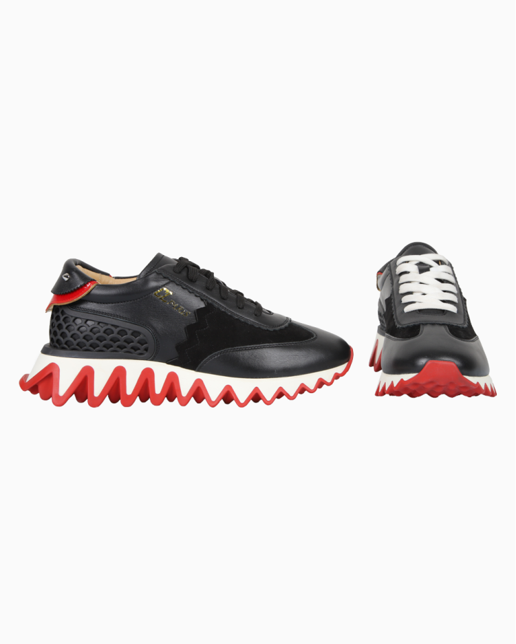 Tênis Louboutin Original Loubishark Donna Preto e Vermelho Feminino