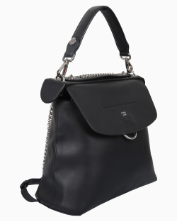 Mochila Fendi Back To School Couro Preta