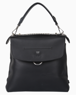 Mochila Fendi Back To School Couro Preta