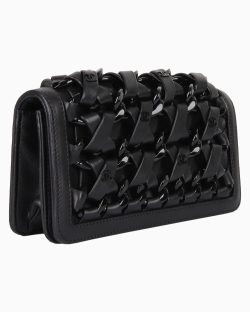 Bolsa Chanel Interlaced Chain Preta