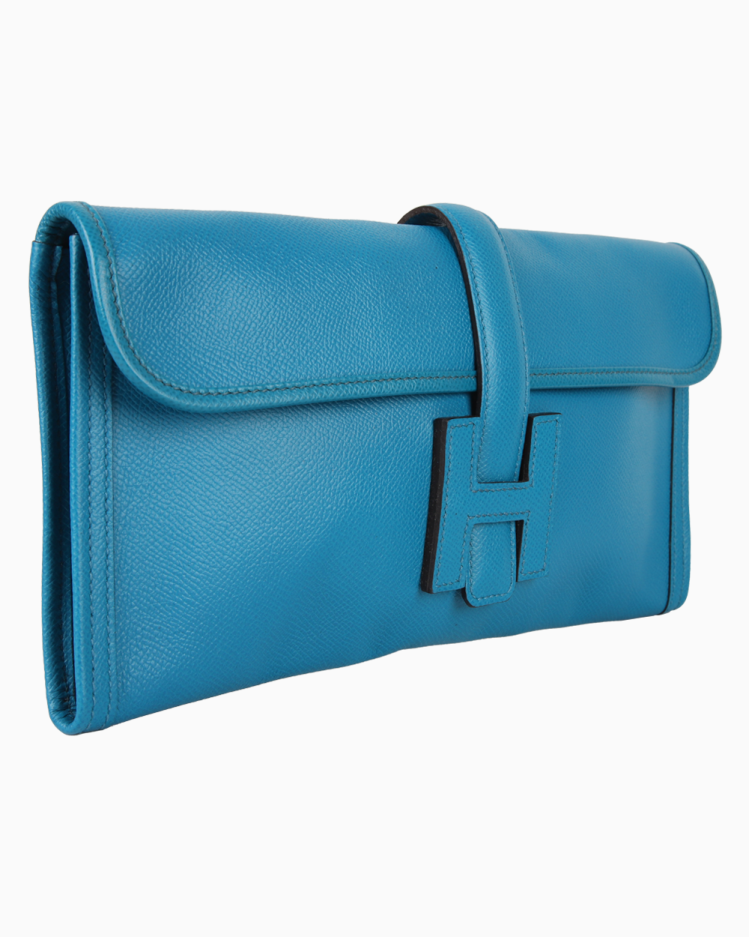 Clutch Hermès Original Jige Elan 29 Azul Feminina
