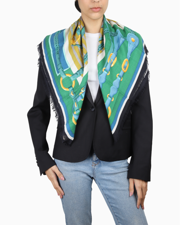Xale Hermès Original 90 Estampado Colorido Feminino