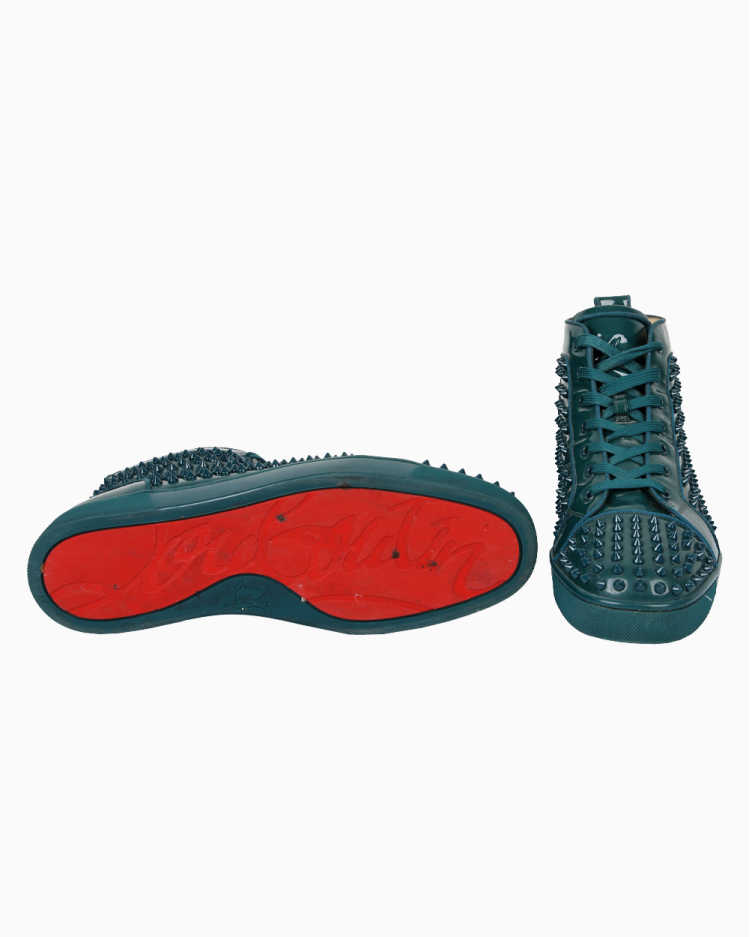Tênis Louboutin Original Louis Spikes Verde Masculino