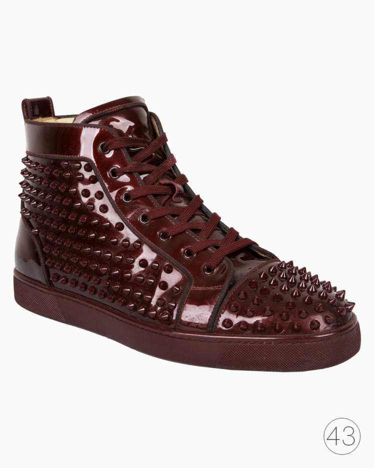 Tênis Louboutin Original Louis Spikes Vinho Masculino