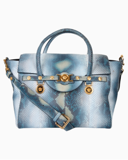 Bolsa Bolsa Versace Signature Large Python Azul