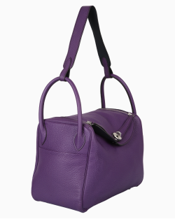 Bolsa Hermès Lindy 30 Clemence Roxa
