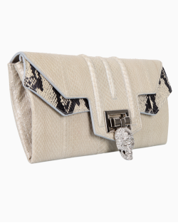 Clutch Philipp Plein Python Caveira Off White