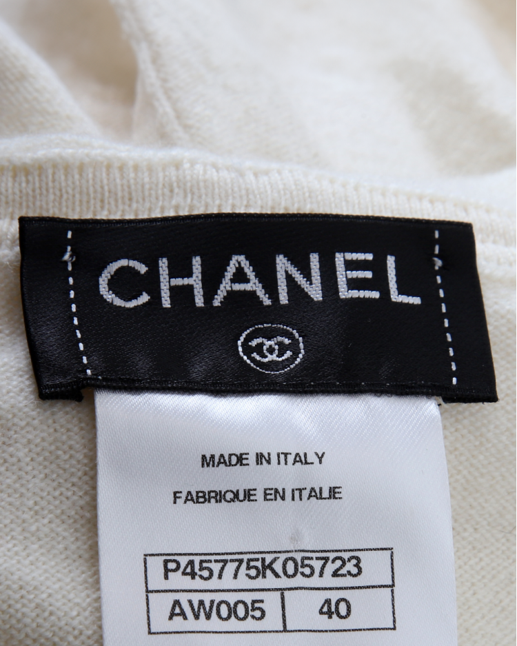 Jaqueta Chanel Original Cashmere Zíper Off White Feminina