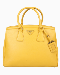 Bolsa Prada Parabole Tote Saffiano Lux Amarela 