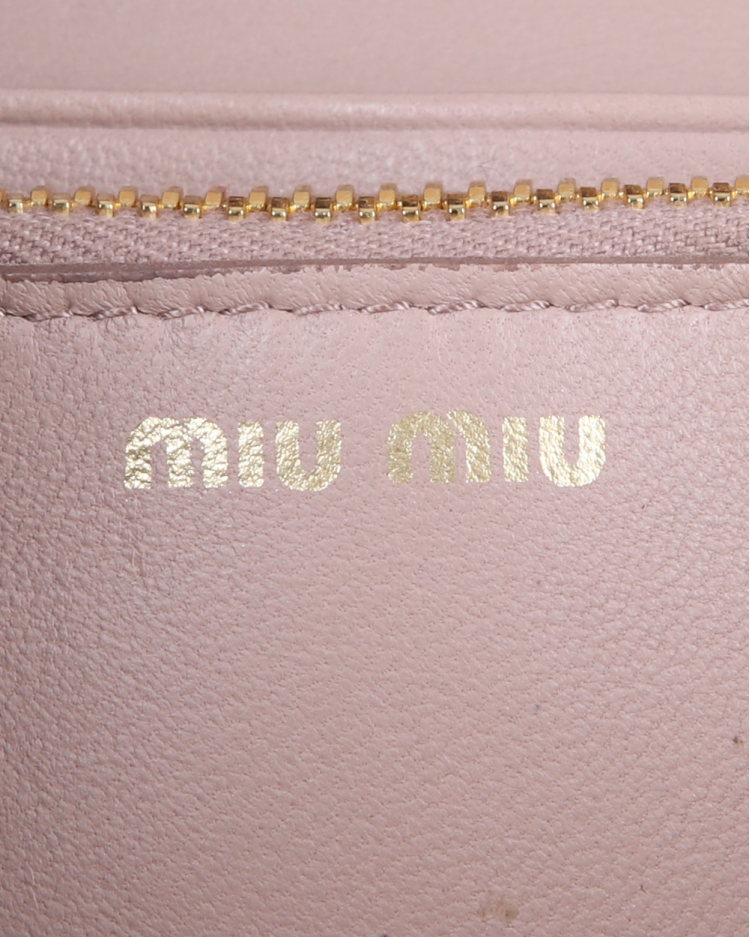 Bolsa Miu Miu Original Wallet On Chain Matelassê Nude Feminina