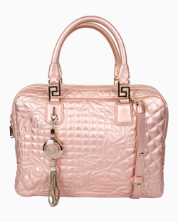 Bolsa Versace Demetra Vanitas Couro Rose Gold