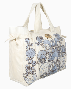 Bolsa Gucci Bordada Couro Python Off White