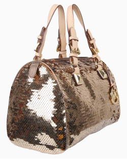 Bolsa Michael Kors Paetê Dourado