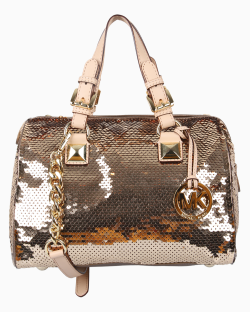 Bolsa Michael Kors Paetê Dourado