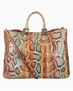 Bolsa Fendi Python Twins Tote Colorida
