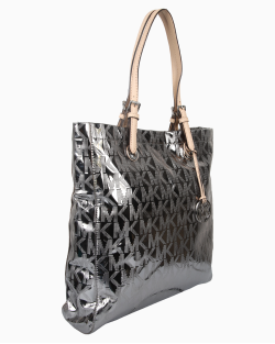 Bolsa Michael Kors Metallic Rubber Monograma Prata