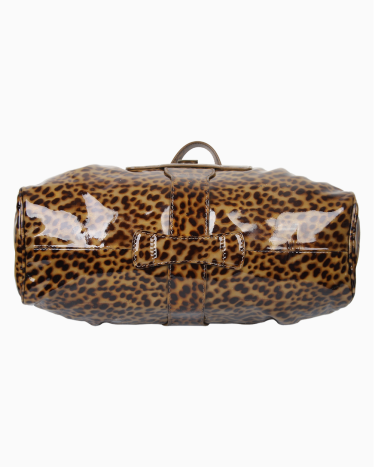 Bolsa Jimmy Choo Original Ramona Verniz Animal Print Feminina