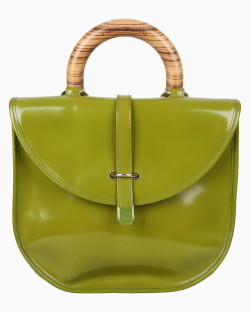 Bolsa Emporio Armani Verniz Wood Handle Verde