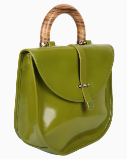 Bolsa Emporio Armani Verniz Wood Handle Verde