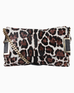Bolsa Jimmy Choo Ponytail Flap Shoulder Animal Print