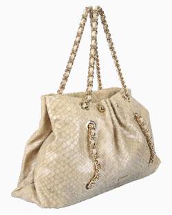 Bolsa Emporio Armani Python Tote Off White