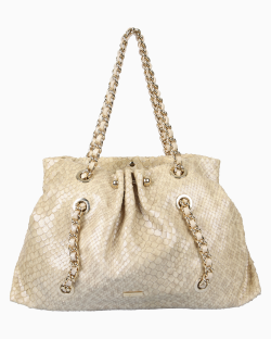 Bolsa Emporio Armani Python Tote Off White