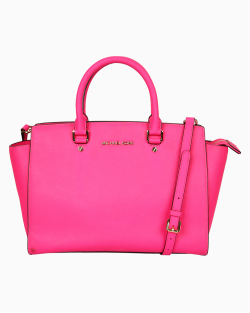 Bolsa Michael Kors Selma Tote Couro Pink