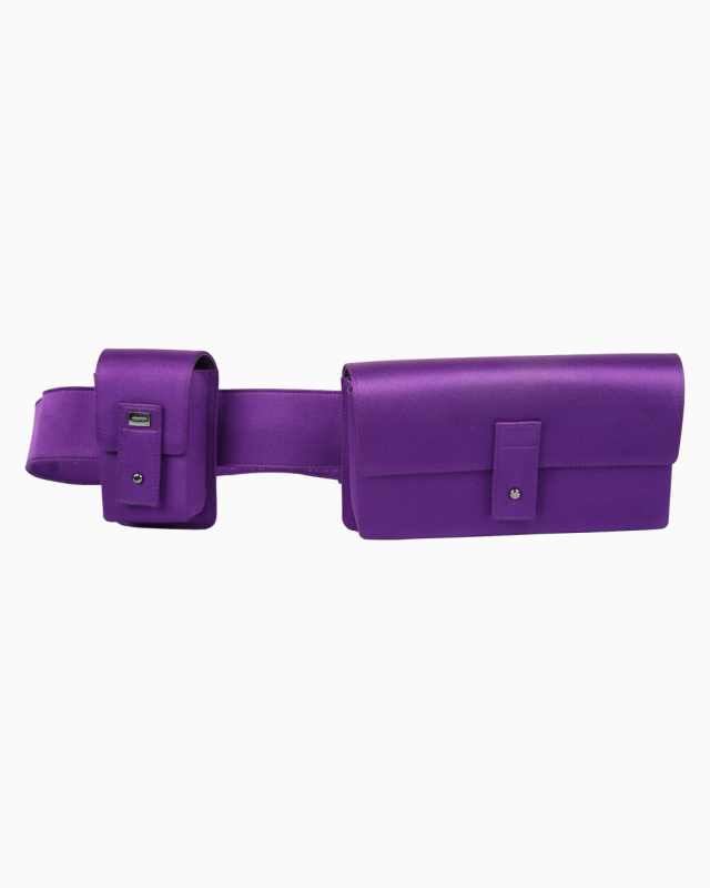 Bolsa Gucci Original Vintage Pochete Cetim Roxa Feminina