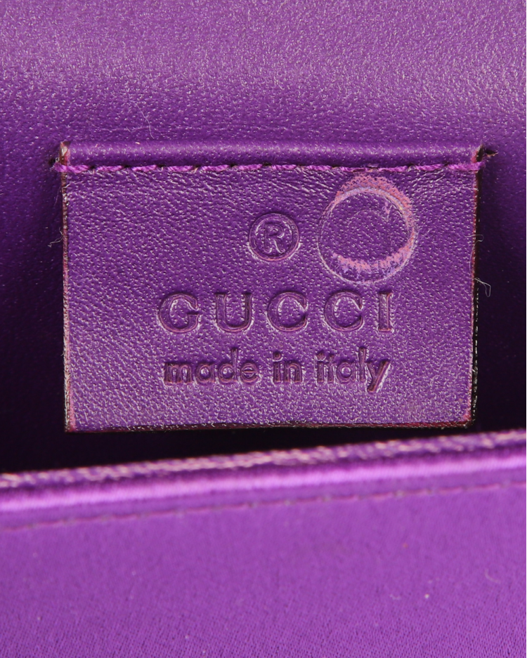 Bolsa Gucci Original Vintage Pochete Cetim Roxa Feminina