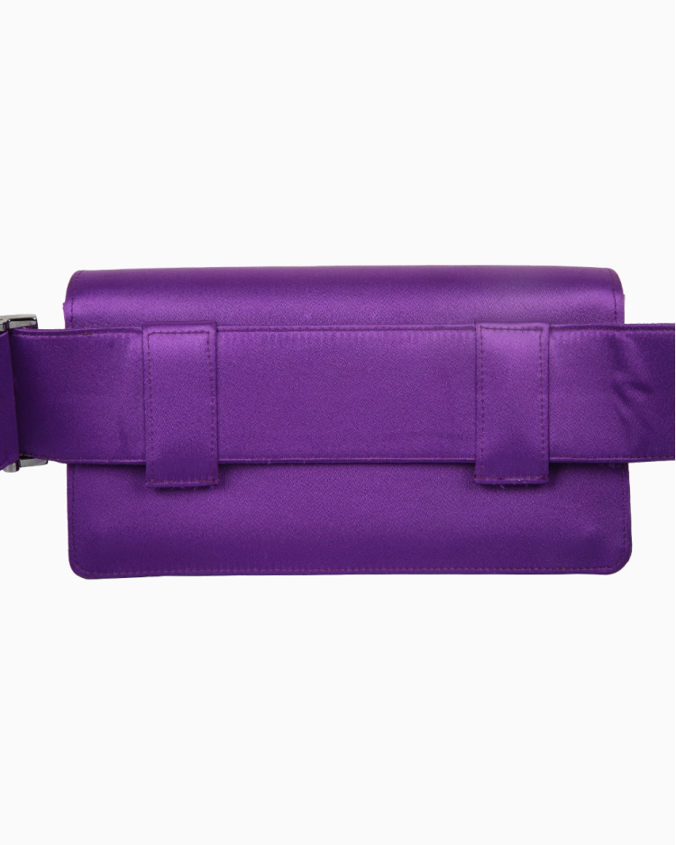 Bolsa Gucci Original Vintage Pochete Cetim Roxa Feminina