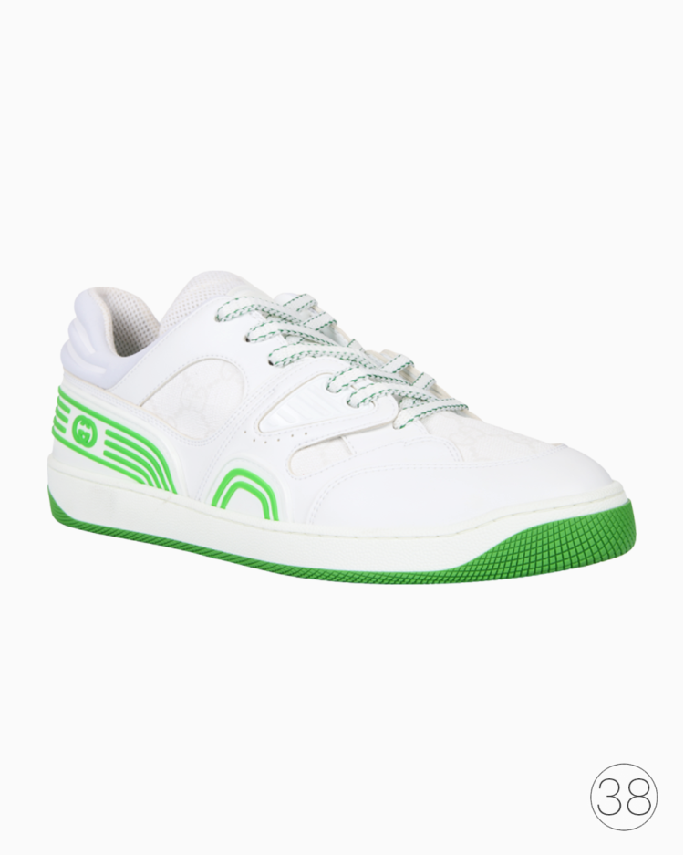 Tênis Gucci Original Basket Branco e Verde Feminino