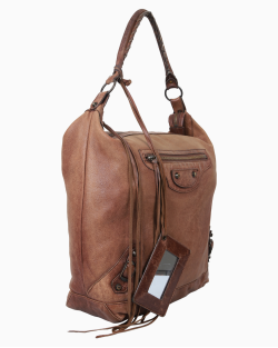 Bolsa Balenciaga Motorcicle Day Hobo Marrom