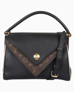Bolsa Louis Vuitton Double V Couro e Canvas Preta 