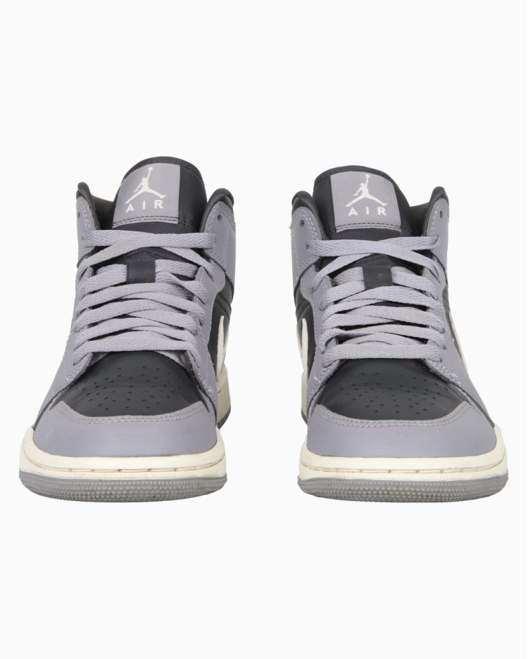 Tênis Nike Air Jordan Original 1 Mid Cinza Feminino